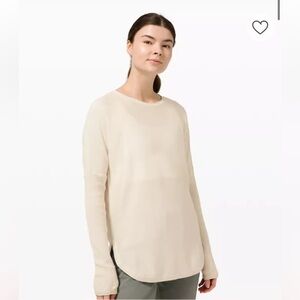 Lululemon Take It All In sweater cream ivory long sleeve casual 100% cotton 10